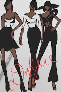 a drawing of a group of black women